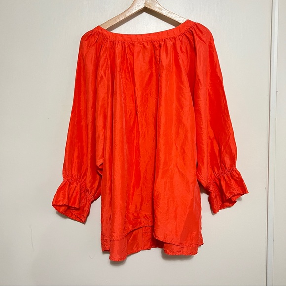 Vintage Silk Coral Blouse XXL - Picture 4 of 7